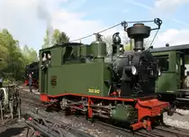 Grosses Pfingstdampfspektakel auf der Pre�nitztalbahn.Es waren 6 Dampfloks im Einsatz.Die s�chsische IK durfte nat�rlich nicht fehlen.Hier beim Rangieren in J�hstadt.23.05.10.