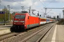 EC 176 kommt in Ludwigslust eingefahren. 22.04.2010