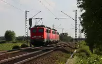 140 600 mit einem kleinen Lokzug in Richtung Frankfurt(Main).Am 24.05.10 in L�tzelsachsen.