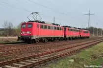Sch�ner Lokzug! 140 043-1 + 140 789-9 + 155 148-0 auf Solotour gen Priort unterwegs (Satzkorn 13.04.10)