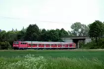 RB nach Regensburg Hbf kurz nach Plattling, am 24.05.2010.