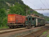 Der BDe 4/4 1632 am 29.08.2008 bei Rangierarbeiten in Klus.