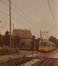 Die Filderbahn zu Schmalspurzeiten. Das dritte Gleis diente damals nur dem G�terverkehr. Nach einem kurzzeitigen R�ckbau des dritten Gleises wurde es dann f�r den Stadtbahnbetrieb wieder endg�ltig verlegt...