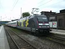 Schon lange habe ich 101 141 nicht mehr auf R�gen gesehen.Am 07.Juni 2010 hielt Sie mit dem IC Dortmund-Binz mal wieder in Bergen/R�gen.