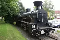 Lok der Baureihe 157, angeschrieben mit der Bezeichnung zur Zeit der Lieferung als KKStB 80.179 am 11.Juni 2010, aufgestellt als Denkmal gegen�ber dem Bf.Knittelfeld.