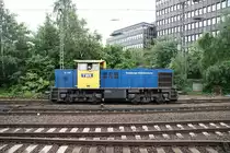 DUS-Rath, 12.6.´10: MaK G 1205 der Teutoburger Waldeisenbahn unter Connex rangiert in in D�sseldorf-Rath