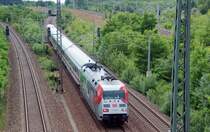 101 040 zieht �berraschend IC 2357 durch Holzweissig Richtung Bitterfeld.