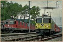 Die RhB Ge 4/4 II kann die Ähnlichkeit zur SBB Re 4/4 II kaum verleugnen...
Felsberg, am 10. Mai 2010