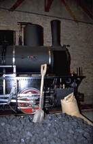 Internationale Rheinregulierung(IRR)Dienstbahn,Dampflok  Maffei  bei einer fr�heren Aufnahme im Lokschuppen Werkhof Lustenau/A