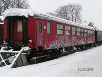 DSB-Personenwagen bei der Angelner Dampfeisenbahn am 13.02.2010 in Kappeln.