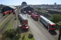 Tag der offenen T�r aus Anlass  160 Jahre Ostbahn  am 11.September 2006 in der Zfltg. Wien Ost, aufgenommen vom Schulungszimmer, welches an diesem Tag �ffentlich zug�nglich war. 
Links das Heizhaus 2, in der Mitte die Nebenwerkst�tte, hinter dieser der Wasserturm und rechts das Gel�nde des Frachtenbahnhof Wien S�d. Leider Alles schon Geschichte und heute eine riesige Baustelle f�r den neuen Zentralbahnhof Wien. 