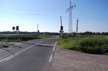 Bahn�bergang an der KBS 485 bei Wickrathahn: An der Schley