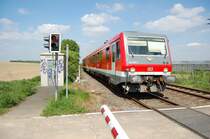 628 499-5 zwischen Holzheim und Kapellen am 23.5.2010 das Ziel dieser Fahrt ist Horrem an der Strecken Zwischen K�ln und Aachen.