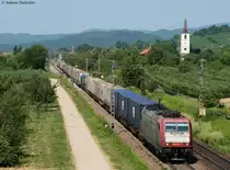 185 593-1 mit einem KLV gen S�den Bei Denzlingen 14.7.10