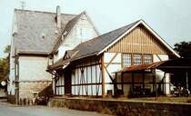 G�terschuppen des Bahnhofs Gr�venwiesbach, 1. H�lfte der 1980iger Jahre.