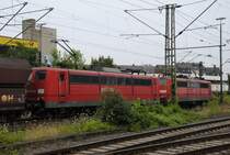 Zwei Maschinen der BR 151, fahren mit Ertzbomber durch Lehrte am 23.07.2010