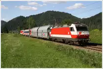 1014 014 + 1014 003 mit Messzug SPROB 97709 von St.Michael nach Unzmarkt.   
Knittelfeld 23.6.2010