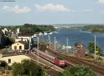 143 971-0 mit der RB 39248 (Frankfurt(Main)Hbf-Koblenz Hbf) in R�desheim 17.7.10