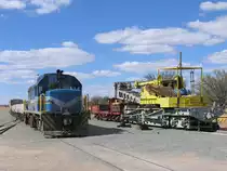 207 w�hrend rangierarbeiten mit G�terwagens auf Bahnhof Gobabis am 7-7-2010.