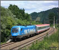 Kurz vor dem Bahnhof Fentsch St.Lorenzen wurde die 1016 023 mit dem IC 533 von mir bildlich festgehalten. 18.07.2010