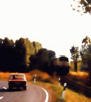 Begegnung zwischen Hausen und Usingen (verfremdetes Foto), 1. H�lfte der 1980iger Jahre.
