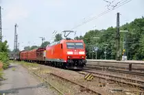 185 068 ist mit gem.GZ in Mainz-Bischofsheim Richtung Gro�-Gerau unterwegs am 25.6.10