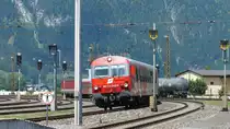 Steuerwagen 80-73 046 mit dem REX1509 W�rgl - Salzburg bei Einf�hrt in Saalfelden; 02.08.2010
