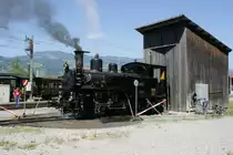 HG 3/3 am Bekohlungs- und Wasserstand in Giswil; 22.08.2010