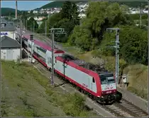 Die RB 3236 verl�sst am 07.08.10 den Bahnhof von Wiltz in Richtung Luxemburg Stadt. (Hans)