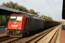 186 133 mit einem G�terzug in Gifhorn am 27.07.2010