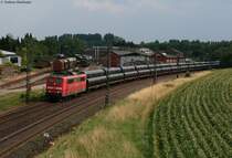 151 140-1 mit einem R�hrenzug gen Norden bei Lengerich 13.8.10