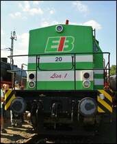Hier Die Lok mit der Nr. 20 die auf den Namen Lisa 1 getauft wurde. EVU ist die Erfurter Industriebahn. Sie wurde ebenfalls am 21.08.2010 in N�rnberg Gostenhof pr�sentiert. 