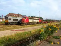 Stilleben im Bf Padborg auf den Gleisen der luxemburgischen CFL-Cargo:
Eine Class und zwei My-er stehen dort im Abendlicht und sonnen sich gegen�ber der alten Laderampe....