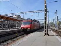 Die Re 460 000-3 ''Grauholz'' erreicht am 2.9.2010 Bern als IC 721 nach St.Gallen.