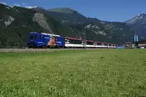 HGe 101 962-8 verl�sst am 9.8.10 Meiringen in Richtung Brienz.