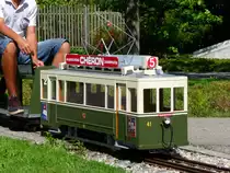 Dampfbahn Aaretal M�nsingen - Berner Tram Be 2/2  41 Spur: 7 1/4 Zoll Baujahr: 2006 Gewicht: ca. 80 Kg unterwegs am 29.08.2010