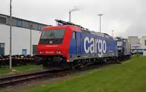 482 048 der SBB Cargo wurde zum TdoT in den Leuna-Werken am 04.09.10 zusammen mit weiteren Lokomotiven den Fotografen pr�sentiert.