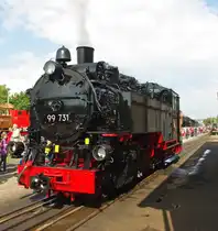 Die frisch untersuchte 99 731 fuhr auf ihrem Laufsteg in Meinigen auf und ab...! :-) Aufgenommen am 04.09.2010 im Betriebswerk Meinigen!
 