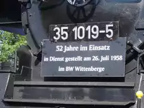 Detailaufnahme von 35 1019. Ich glaube die TAFEL sagt alles. 5.9.10