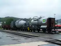 Eisenbahnmuseum Ampflwang : Einpaar G�terwagen im Museum.