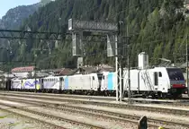 Lokzug im Bahnhof Brenner bestehend aus 186 110RTC,186 285RTC,139 310-7 
189 912-9,139 213-3