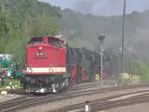 110 101-3, 50 3610-8, 52 8047-4, 52 8080-5, 52 8079-7, 52 8031-6 und 35 1097-1 bildeten nach der Lokparade zum Bw Fest in Nossen, am 28.08.10 einen sch�nen Lokzug.