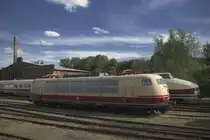 Treffen der Model&acute;s!!
DR VT 18.16 03 und DB 103 224-2. Die wohl formsch�nsten Lok&acute;s aus Ost und West trafen sich am 22.08.2010 in Chemnitz-Hilbersdorf zum Heizhausfest.