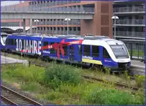 10 JAHRE F�R SIE UNTERWEGS Nord-West-Bahn auf Bahnhof Wilhelmshaven.09/09/2010
