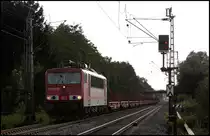 155 030 (9180 6155 030-0 D-DB) ist mit einem Leerzug aus dem Ruhrgebiet in Richtung Norden unterwegs. (Sythen am 05.09.2010)