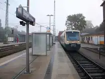 Morgentlichte Situation um kurz vor 09:00 Uhr auf dem Bahnhof Bergen/R�gen.
