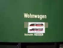 Detailaufnahme des Wohnwagens. Lok und Wagen waren in sehr gutem Zustand.
Das Lokpersonal war auch sehr gut gelaunt. DLW Meiningen 5.9.10