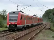 612-622 rast am 16.9.10 mit einer Schwestermaschine als RE 3336 Mainz - Saarbr�cken durch Oberlinxweiler seinem n�chsten Halt Ottweiler (S) entgegen.