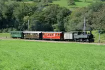 Der Dapfzug der La Traction kurz vor Glovelier; 19.09.2010