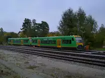 Der VT 11 und ein Weiterer am 03.10.2008 abgestellt in Zwiesel. 